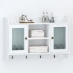 Armario de pared estante expositor vidrio MDF blanco libros/DVD
