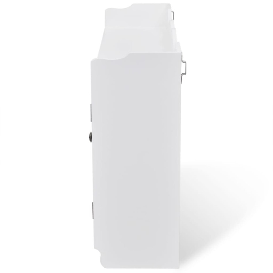 Armario de pared estante expositor vidrio MDF blanco