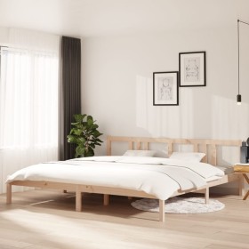 Estructura de cama sin colchón madera maciza 200x200