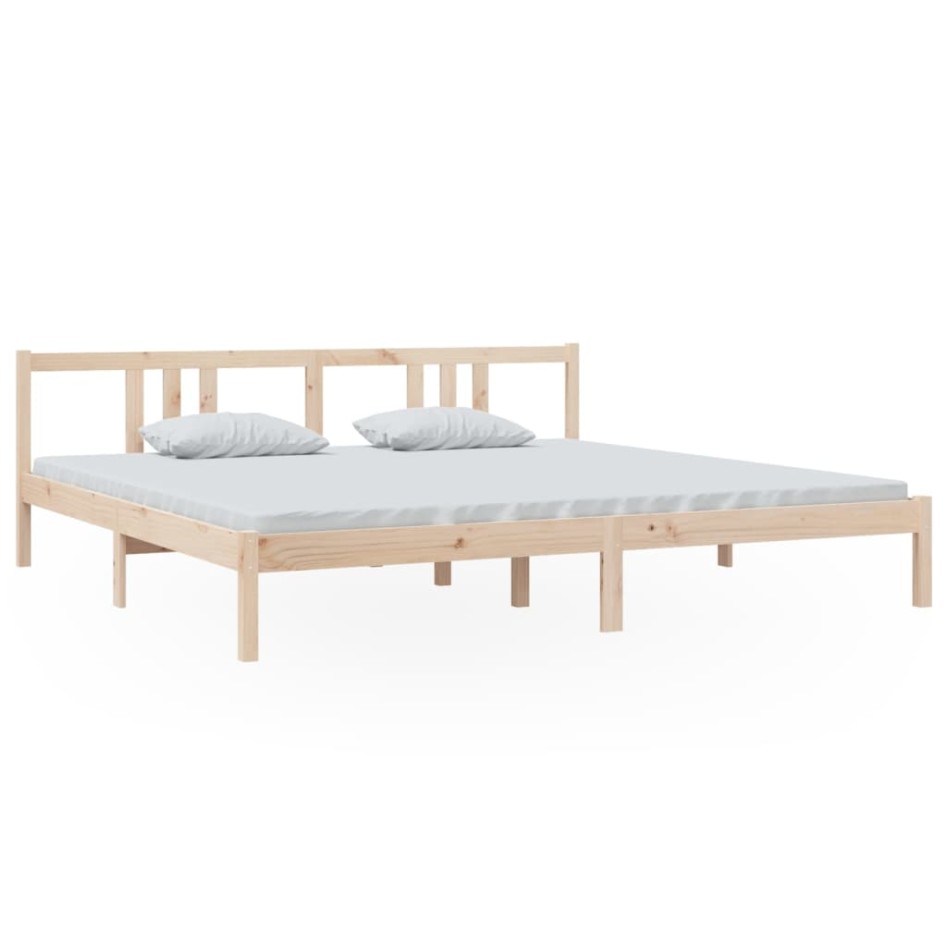 Estructura de cama sin colchón madera maciza 200x200