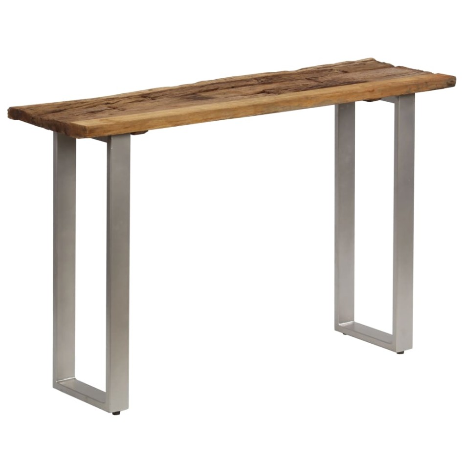 Mesa consola madera reciclada y acero 120x35x76