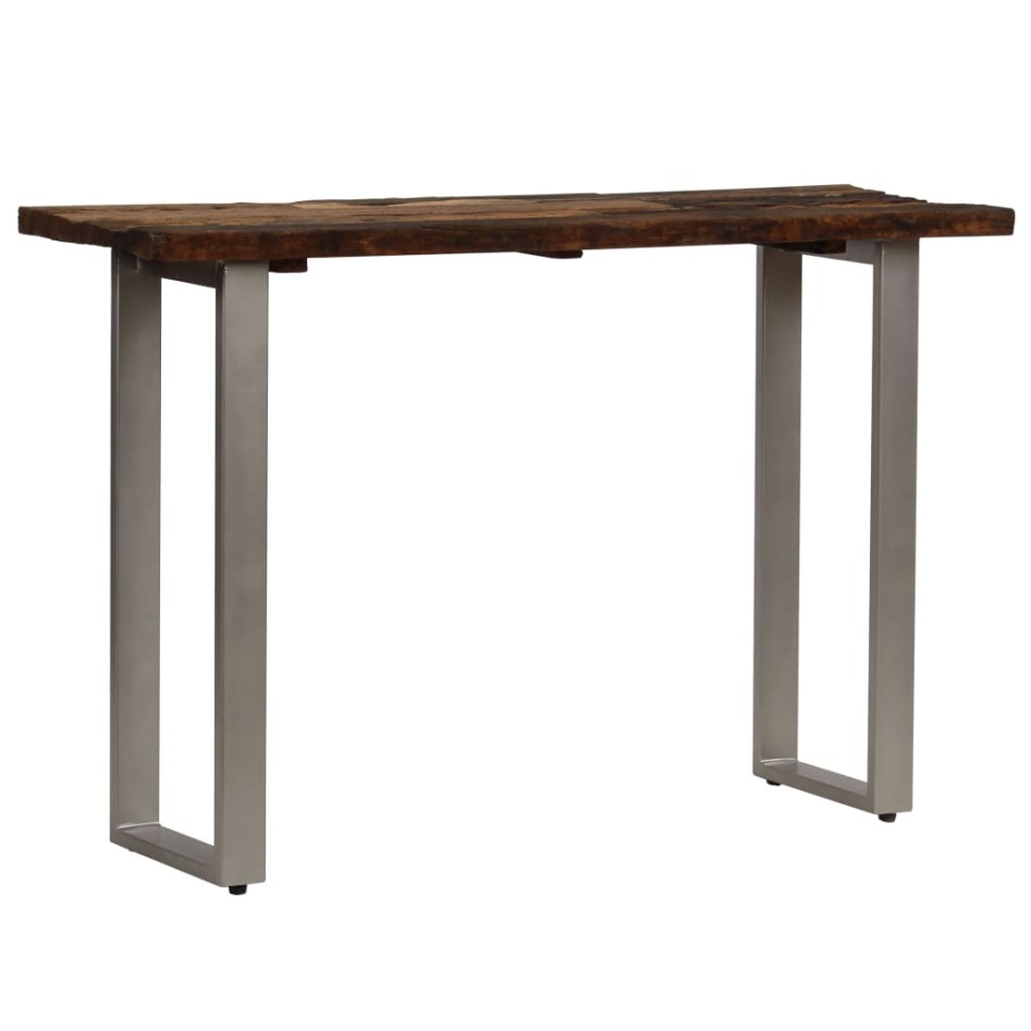 Mesa consola madera reciclada y acero 120x35x76