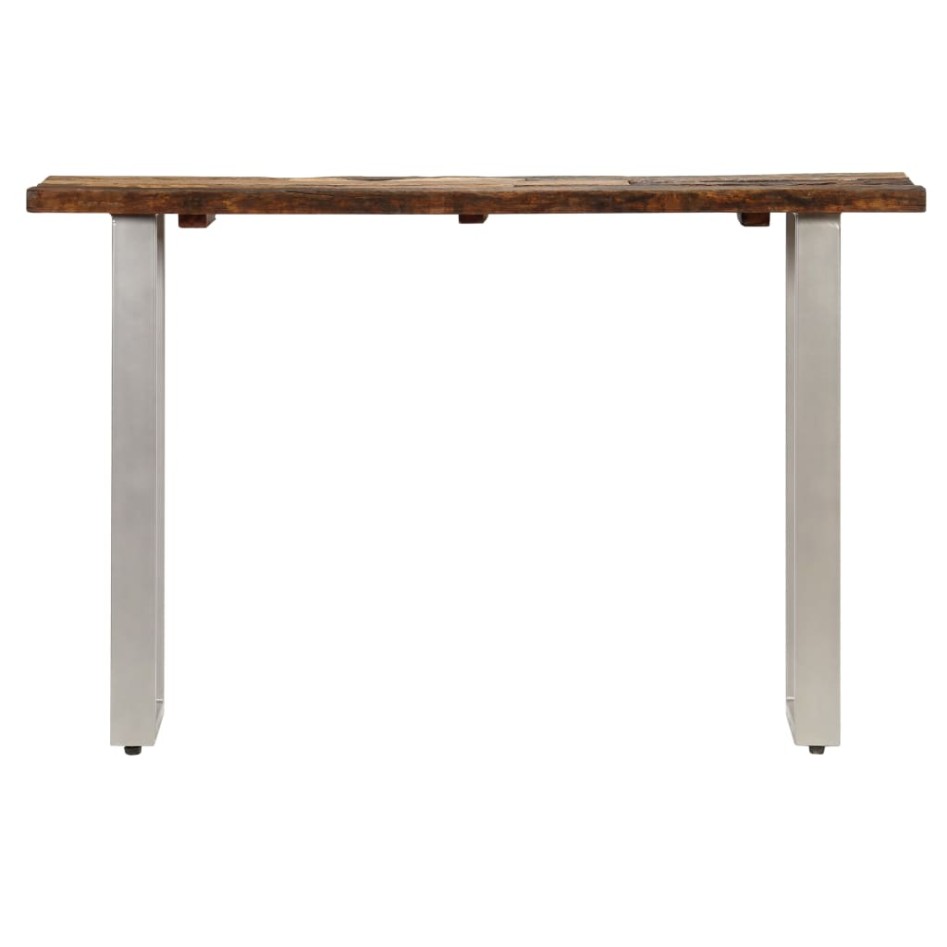 Mesa consola madera reciclada y acero 120x35x76