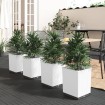 Jardineras 4 unidades polipropileno blanco 30x30x37 cm