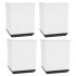 Jardineras 4 unidades polipropileno blanco 30x30x37