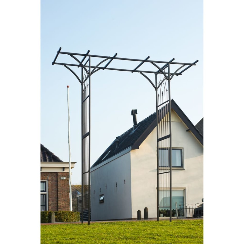 Nature Arco para jardín de metal negro 114x66x232