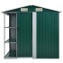 Cobertizo de jardín con estante hierro verde 205x130x183