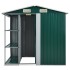 Cobertizo de jardín con estante hierro verde 205x130x183
