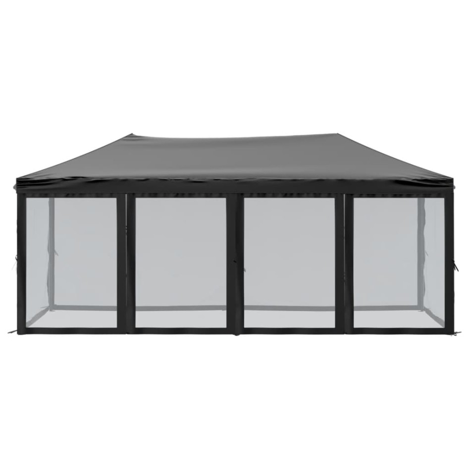Carpa para fiestas plegable con paredes laterales negra 3x6