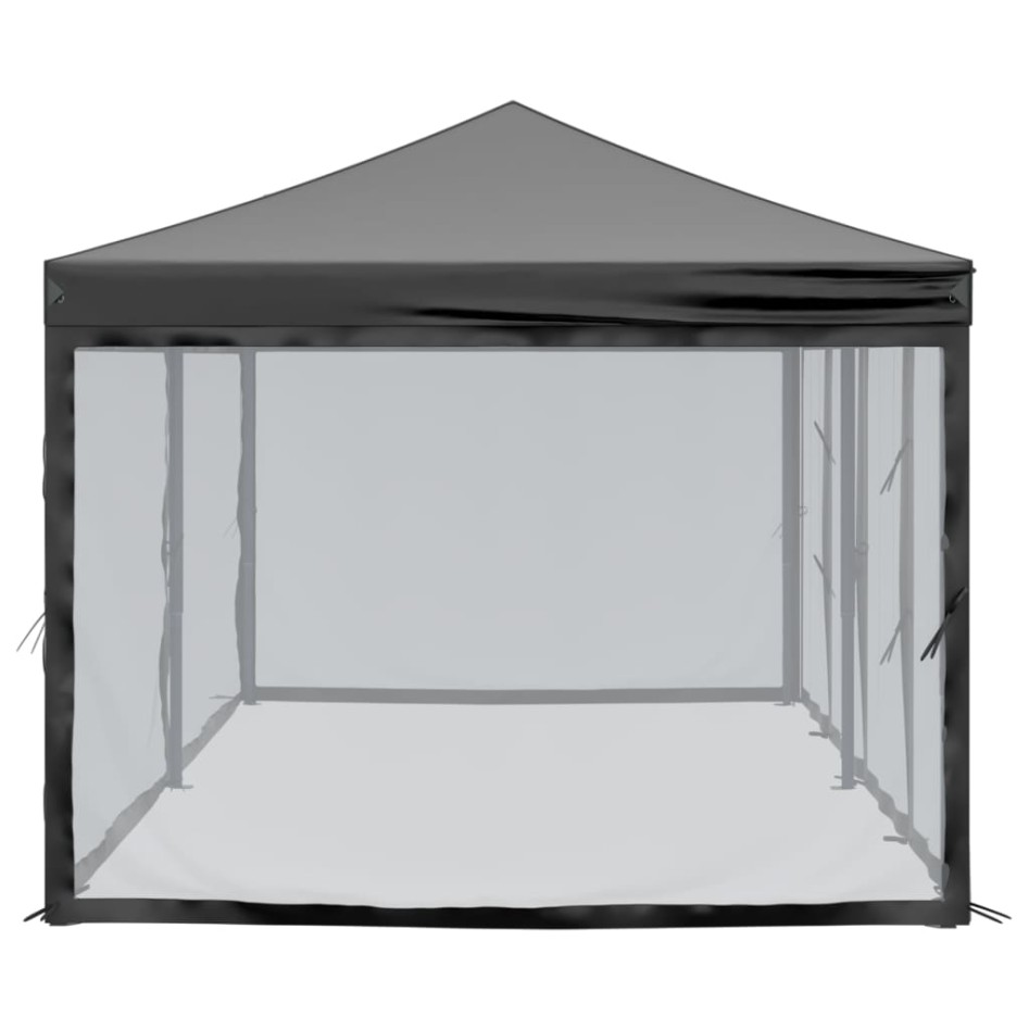 Carpa para fiestas plegable con paredes laterales negra 3x6