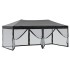 Carpa para fiestas plegable con paredes laterales negra 3x6
