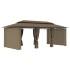Cenador con cortinas gris taupe 180g/m² 600x298x270