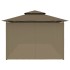 Cenador con cortinas gris taupe 180g/m² 600x298x270