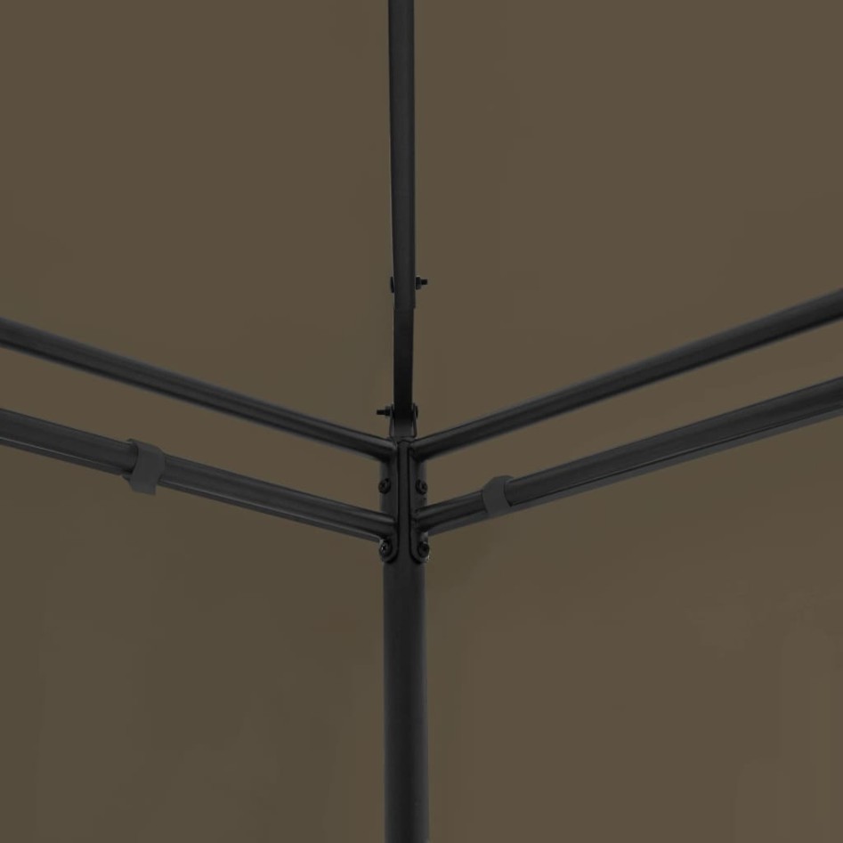 Cenador con cortinas gris taupe 180g/m² 600x298x270