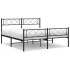 Estructura cama sin colchón con estribo metal negro 160x200