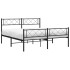 Estructura cama sin colchón con estribo metal negro 160x200