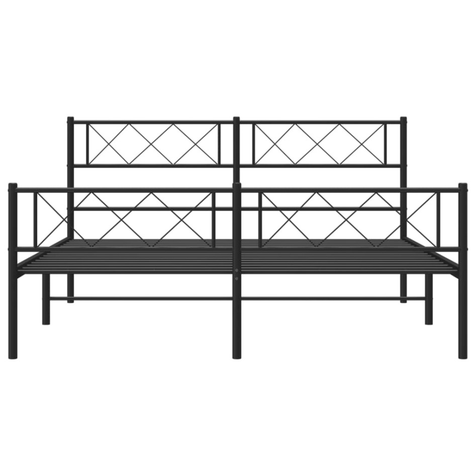 Estructura cama sin colchón con estribo metal negro 160x200