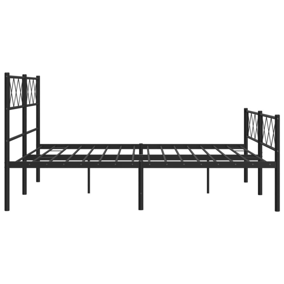 Estructura cama sin colchón con estribo metal negro 160x200