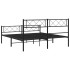 Estructura cama sin colchón con estribo metal negro 160x200