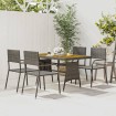 Juego de comedor de jardín 5 piezas ratán sintético gris