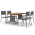 Juego de comedor de jardín 5 piezas ratán sintético