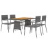 Juego de comedor de jardín 5 piezas ratán sintético