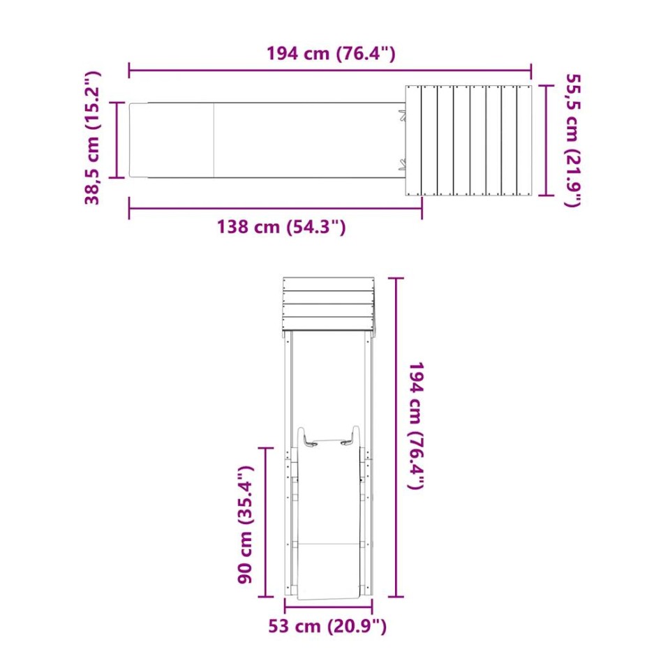 Parque infantil de exterior madera maciza de