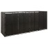 Cobertizo para 4 contenedores de basura ratán PE 274x80x117