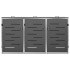 Cobertizo para tres contenedores basura acero 207x77,5x112,5