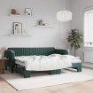 Sofá cama nido terciopelo verde oscuro 80x200 cm