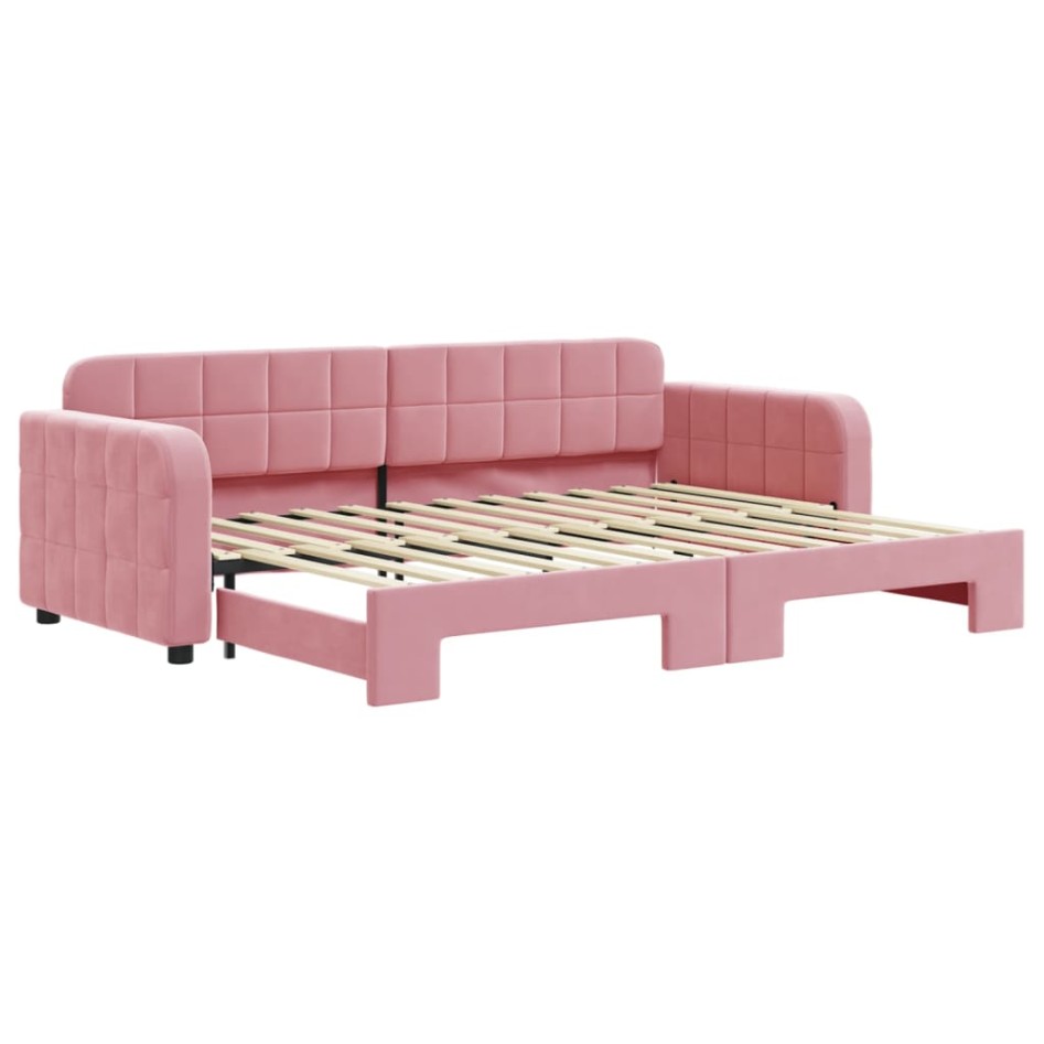 Sofá cama nido terciopelo rosa 80x200