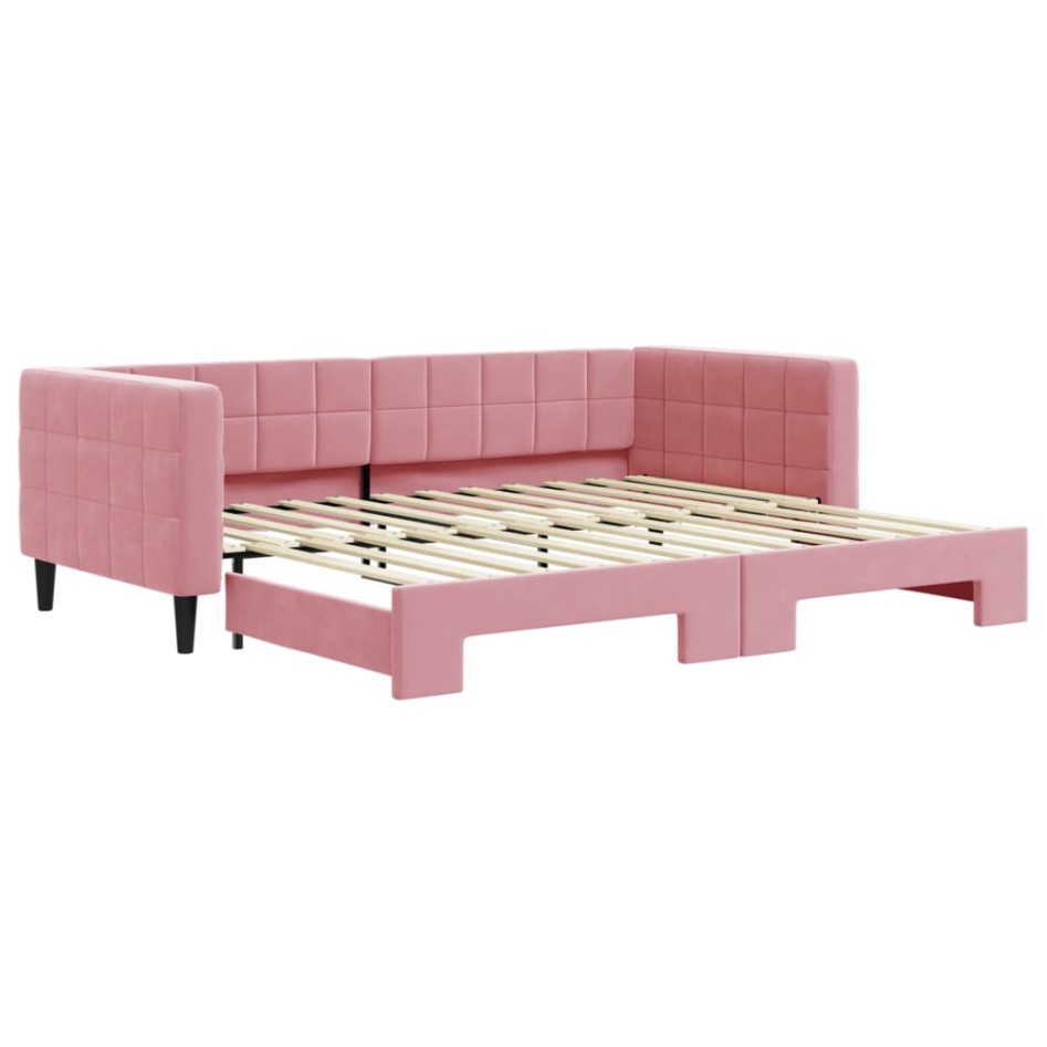 Sofá cama nido terciopelo rosa 90x200