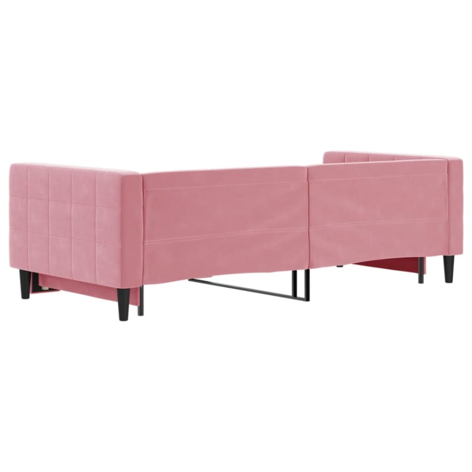Sofá cama nido terciopelo rosa 90x200