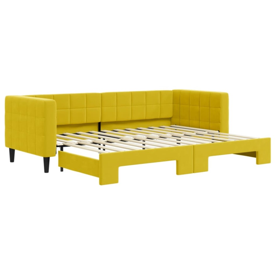 Sofá cama nido terciopelo amarillo 80x200