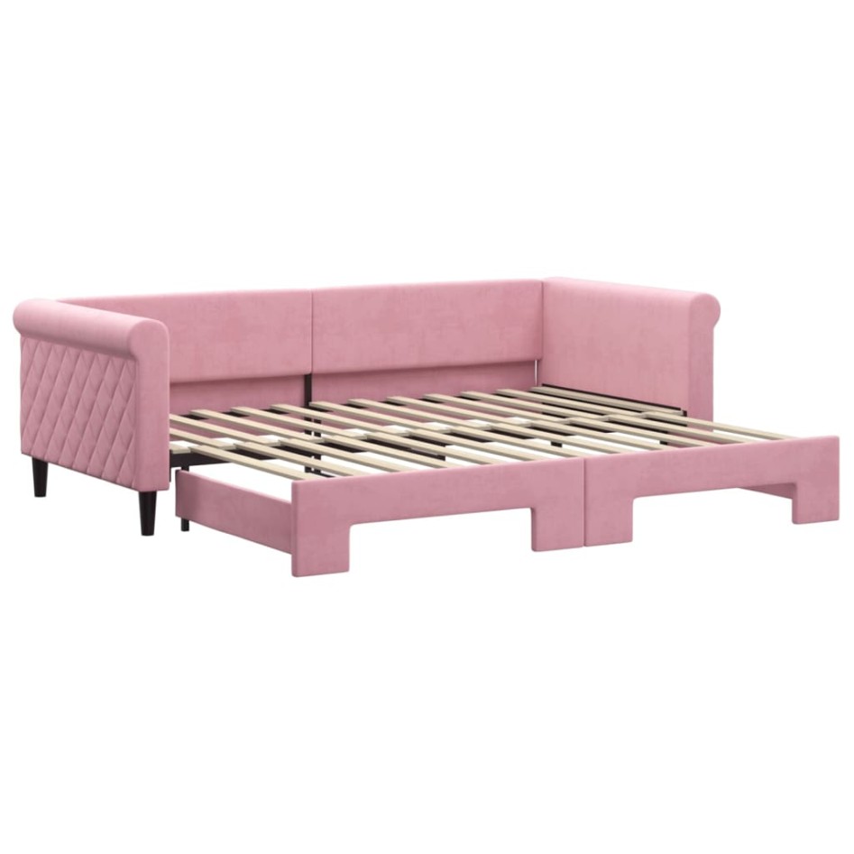 Sofá cama nido terciopelo rosa 90x200
