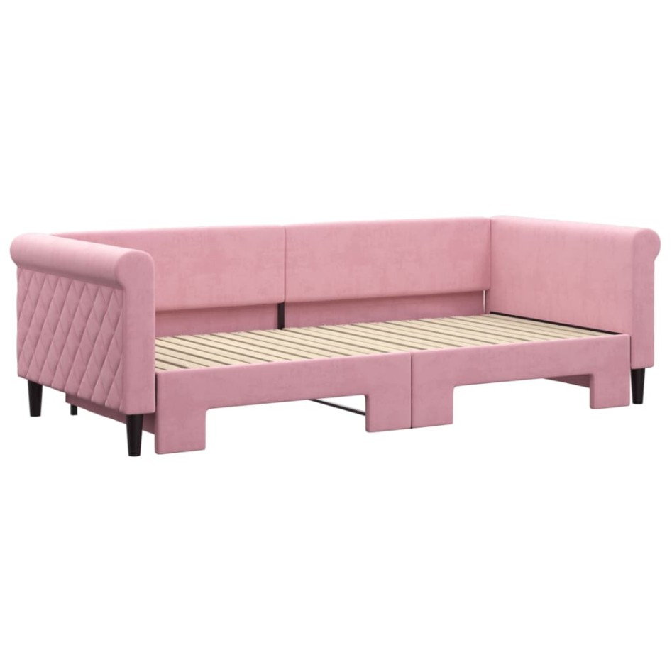 Sofá cama nido terciopelo rosa 90x200