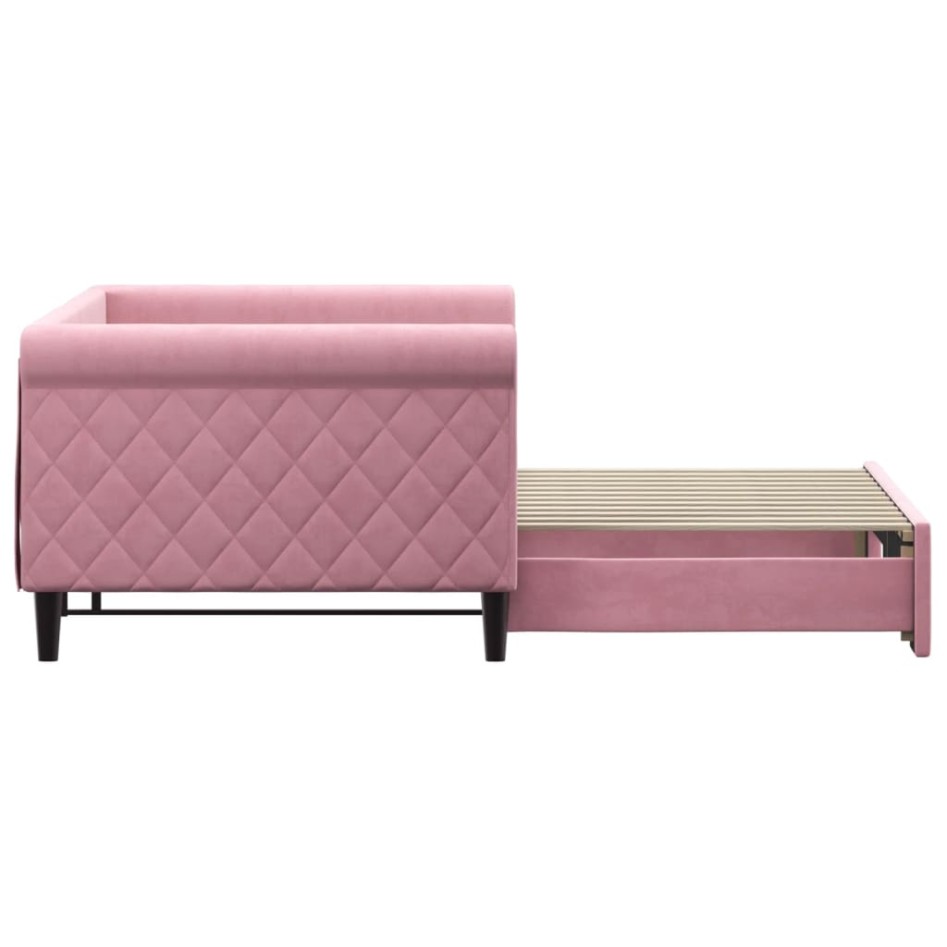 Sofá cama nido terciopelo rosa 90x200