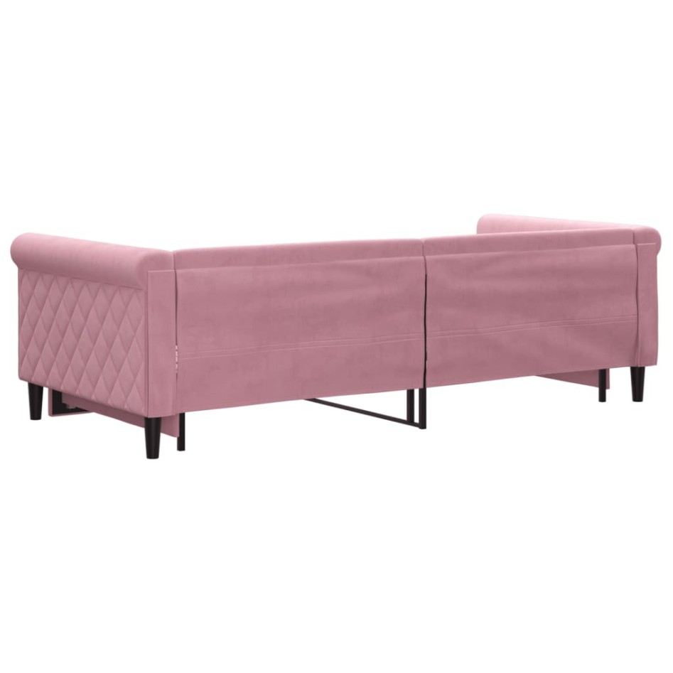 Sofá cama nido terciopelo rosa 90x200