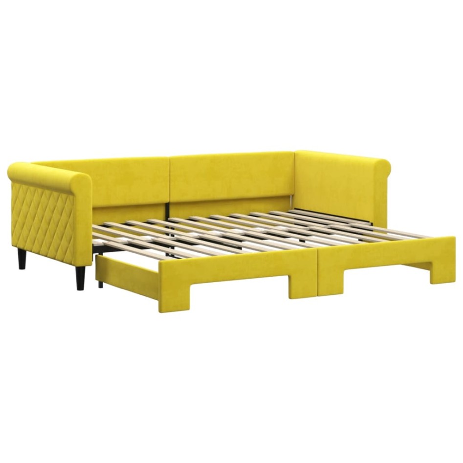 Sofá cama nido terciopelo amarillo 90x200