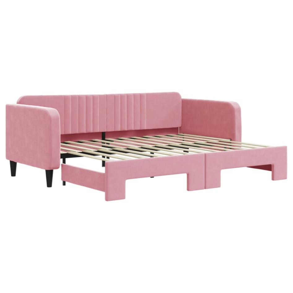 Sofá cama nido terciopelo rosa 90x200