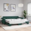 Sofá cama nido terciopelo verde oscuro 90x200 cm