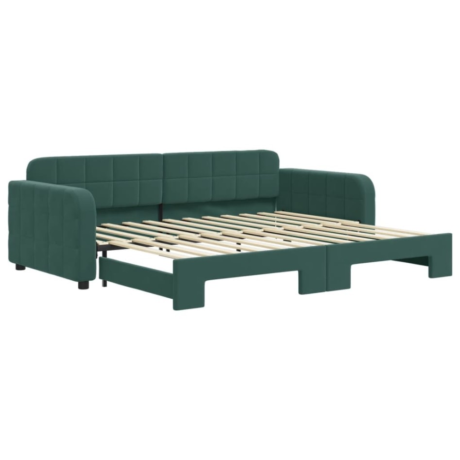 Sofá cama nido terciopelo verde oscuro 90x200