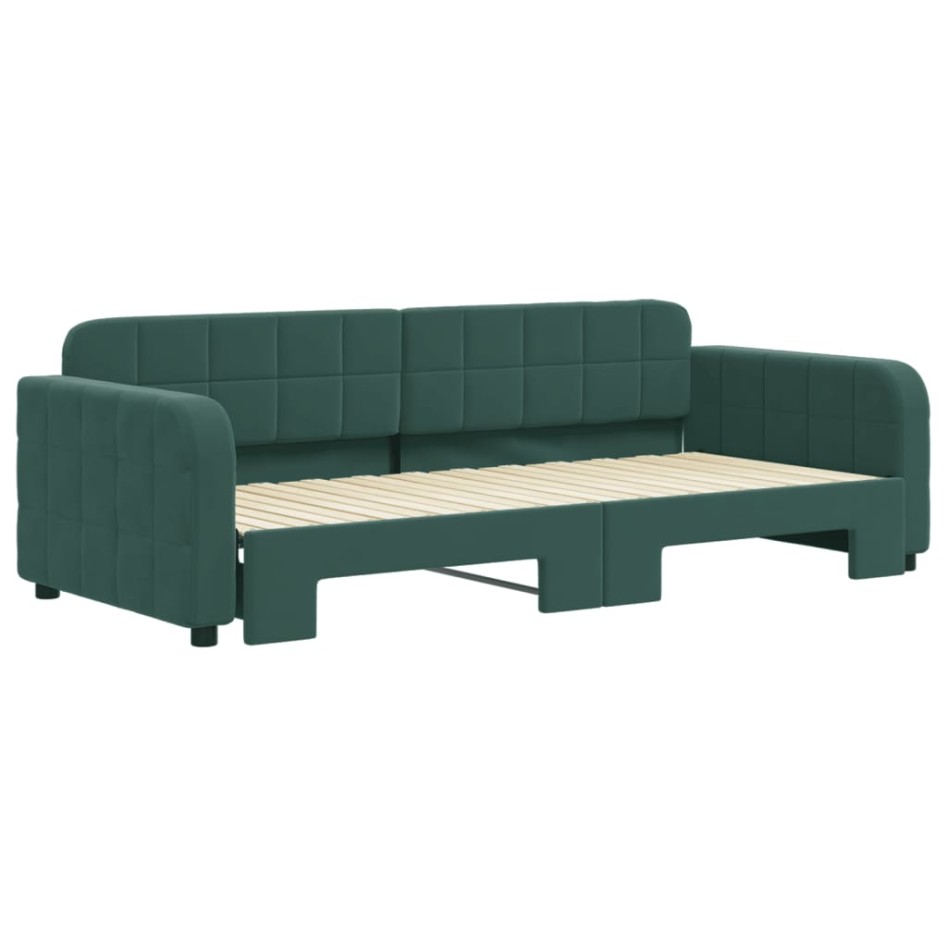 Sofá cama nido terciopelo verde oscuro 90x200