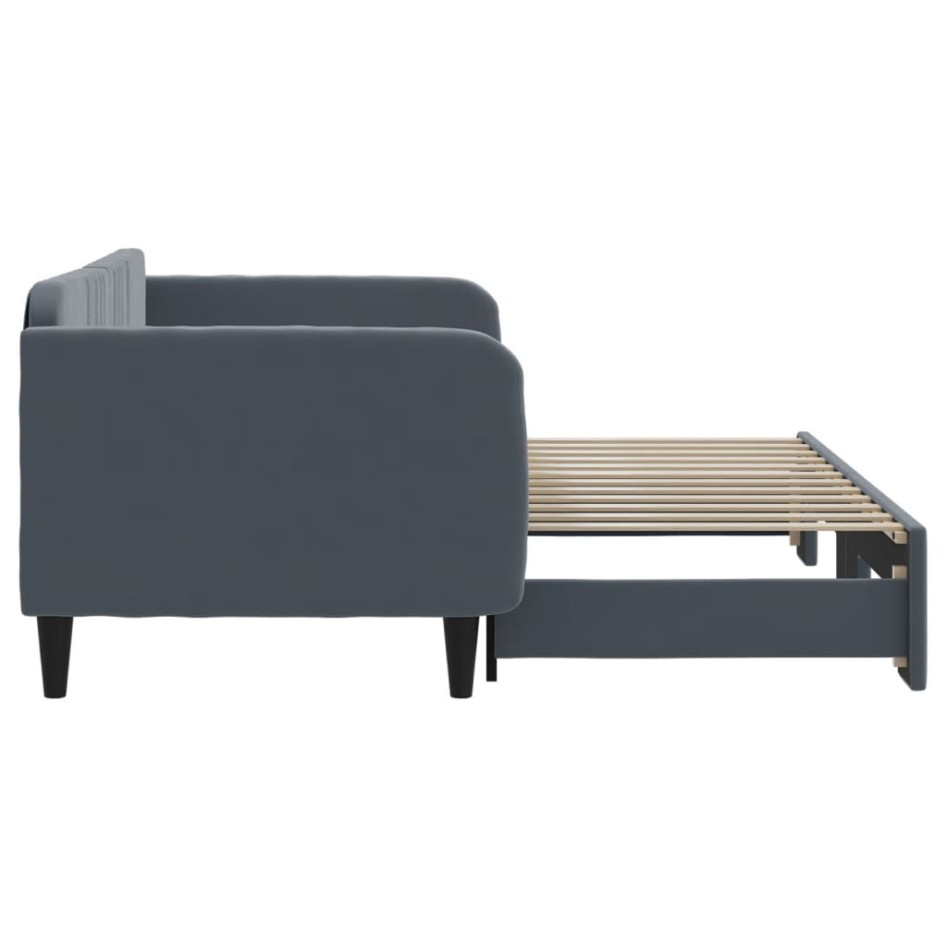 Sofá cama nido terciopelo gris oscuro 90x200