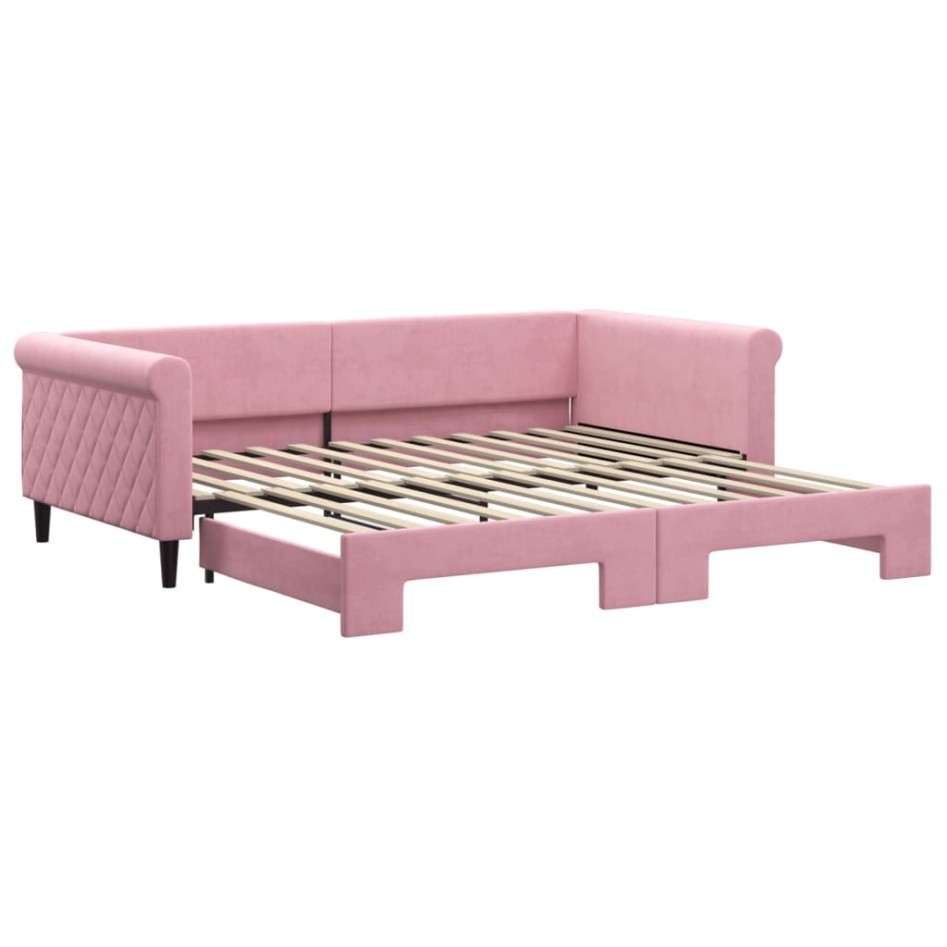 Sofá cama nido terciopelo rosa 100x200