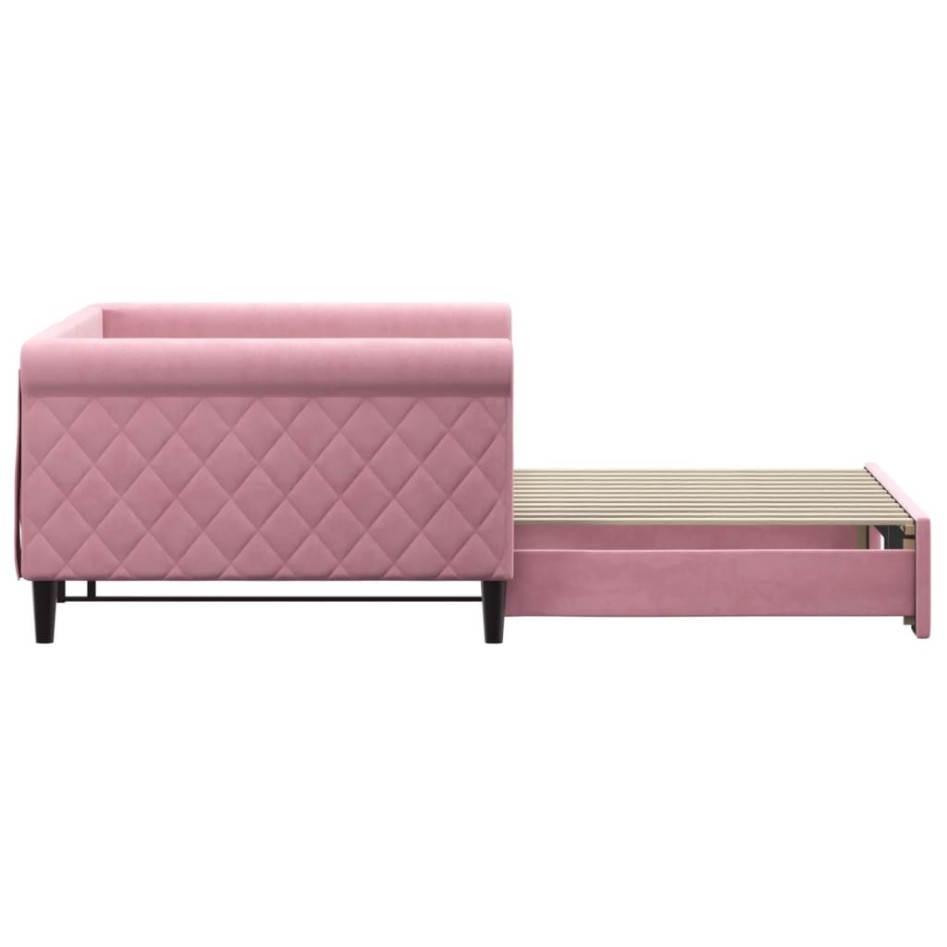 Sofá cama nido terciopelo rosa 100x200