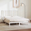 Estructura de cama de madera maciza de pino blanca 140x190 cm