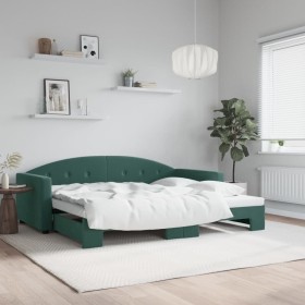Sofá cama nido terciopelo verde oscuro 90x200