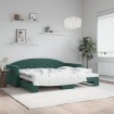 Sofá cama nido terciopelo verde oscuro 90x200 cm