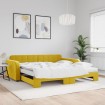 Sofá cama nido con colchón terciopelo amarillo 100x200 cm